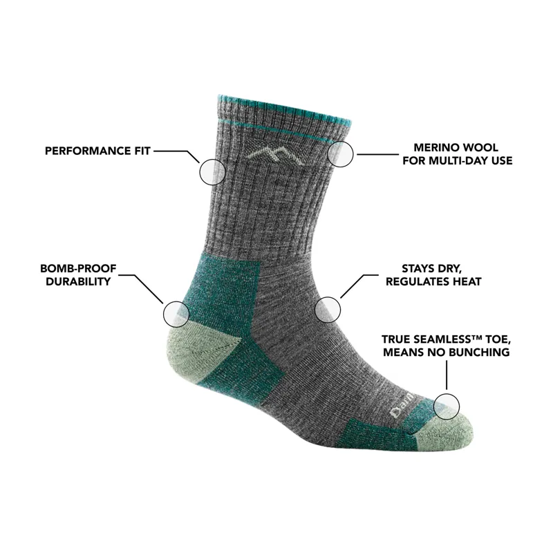 Darn Tough Women's Micro Crew Midweight Hiking Sock - Taupe-1